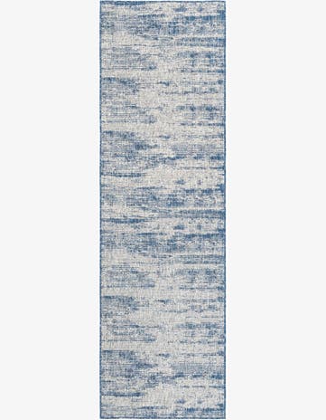 Blue Easy-Clean Modern Indoor / Outdoor Runner Rug