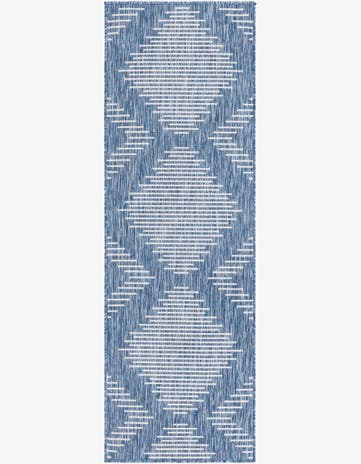 Blue Easy-Clean Modern Indoor / Outdoor Runner Rug