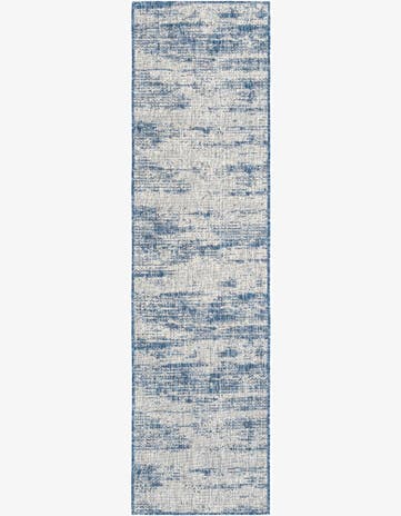 Blue Easy-Clean Modern Indoor / Outdoor Runner Rug
