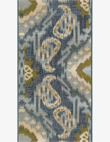 Blue Easy-Clean Modern Indoor / Outdoor Runner Rug