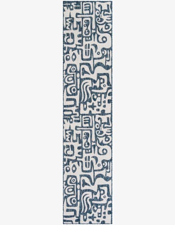 2' 7 x 12' Easy-Clean Modern Indoor / Outdoor Runner Rug