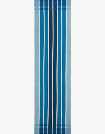 Blue Easy-Clean Ribbon Indoor / Outdoor Runner Rug