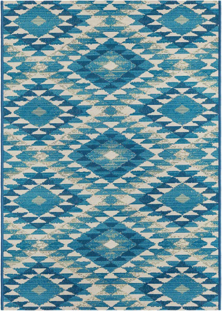 2' 7 x 5' 3 Easy-Clean Southwestern Indoor / Outdoor Runner Rug