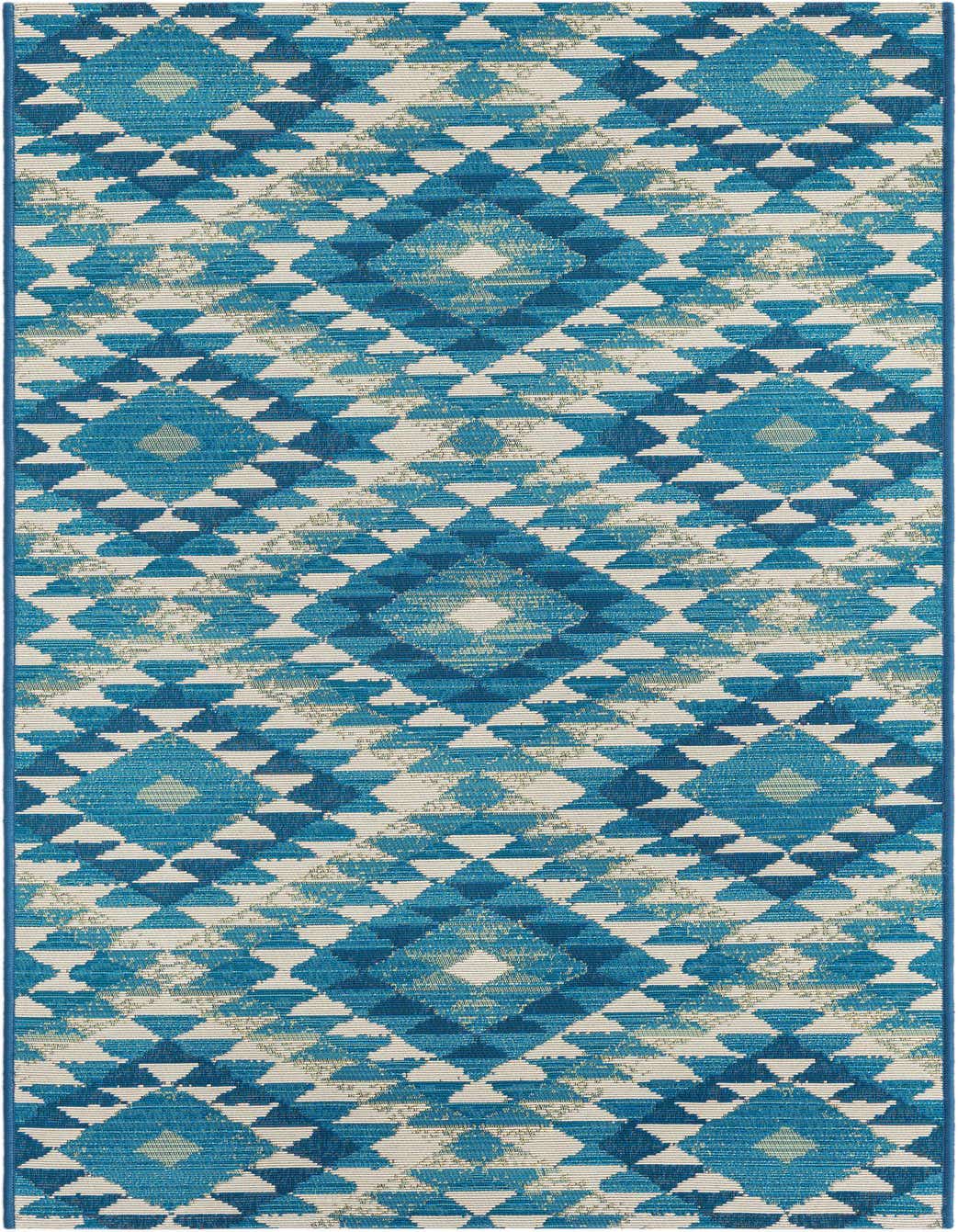 2' 7 x 5' 3 Easy-Clean Southwestern Indoor / Outdoor Runner Rug