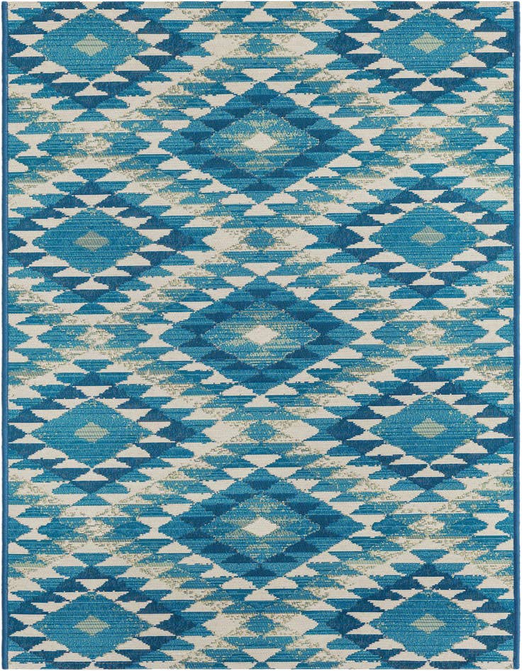 Detail image of 2' 7 x 5' 3 Easy-Clean Southwestern Indoor / Outdoor Runner Rug