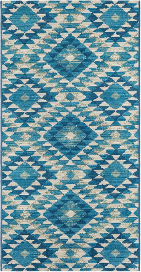 Detail image of 2' 7 x 5' 3 Easy-Clean Southwestern Indoor / Outdoor Runner Rug