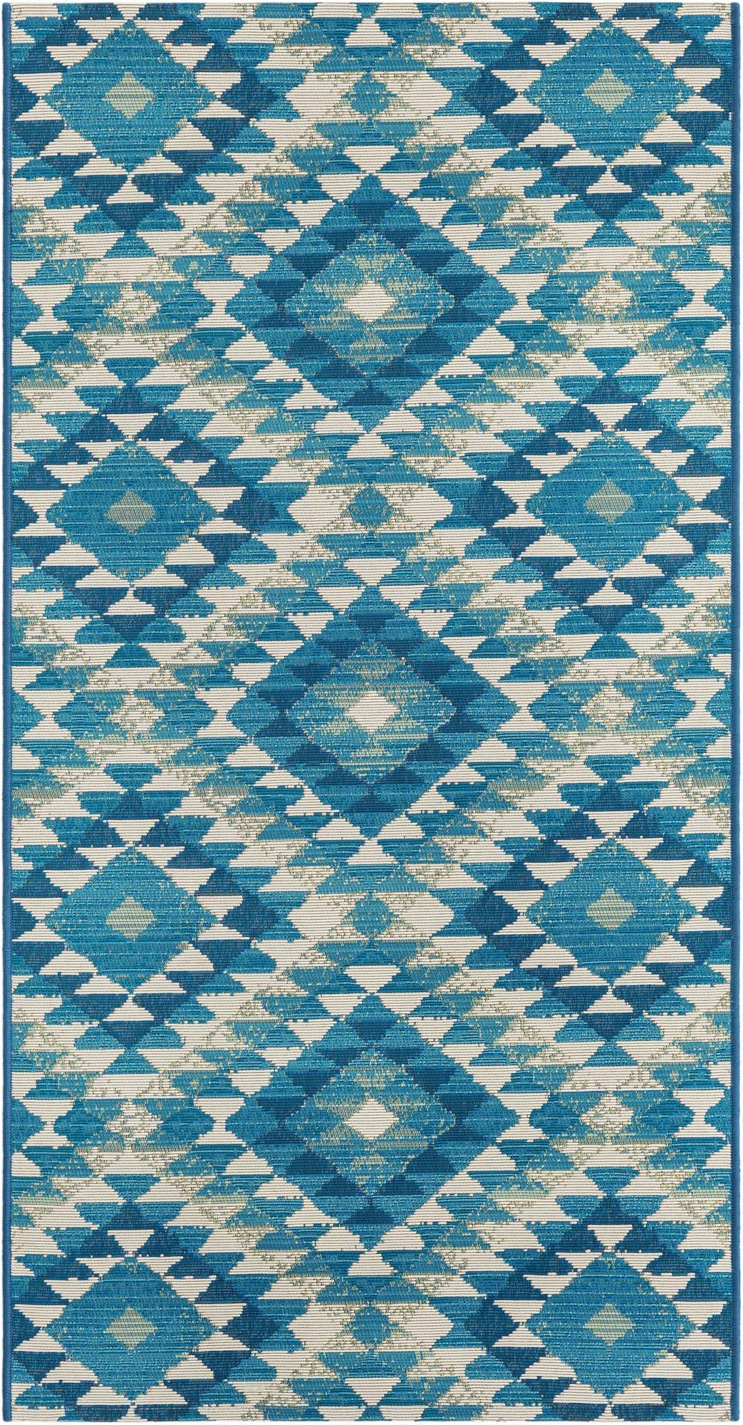 2' 7 x 5' 3  Washable Southwestern Indoor / Outdoor Runner Rug