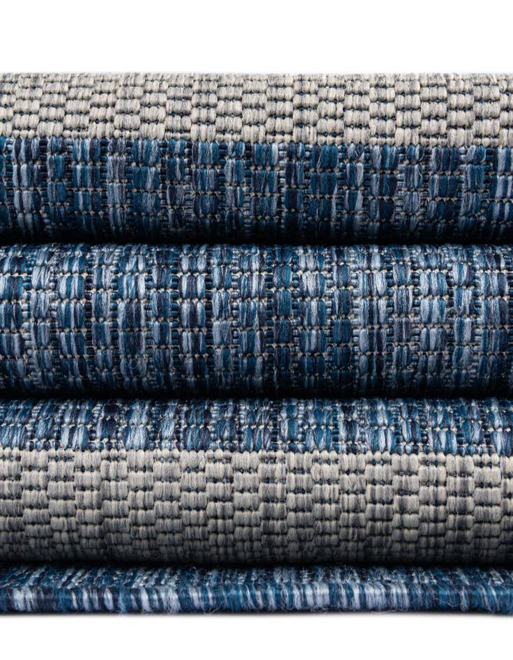 Detail image of 2' x 6'  Washable Striped Indoor / Outdoor Runner Rug