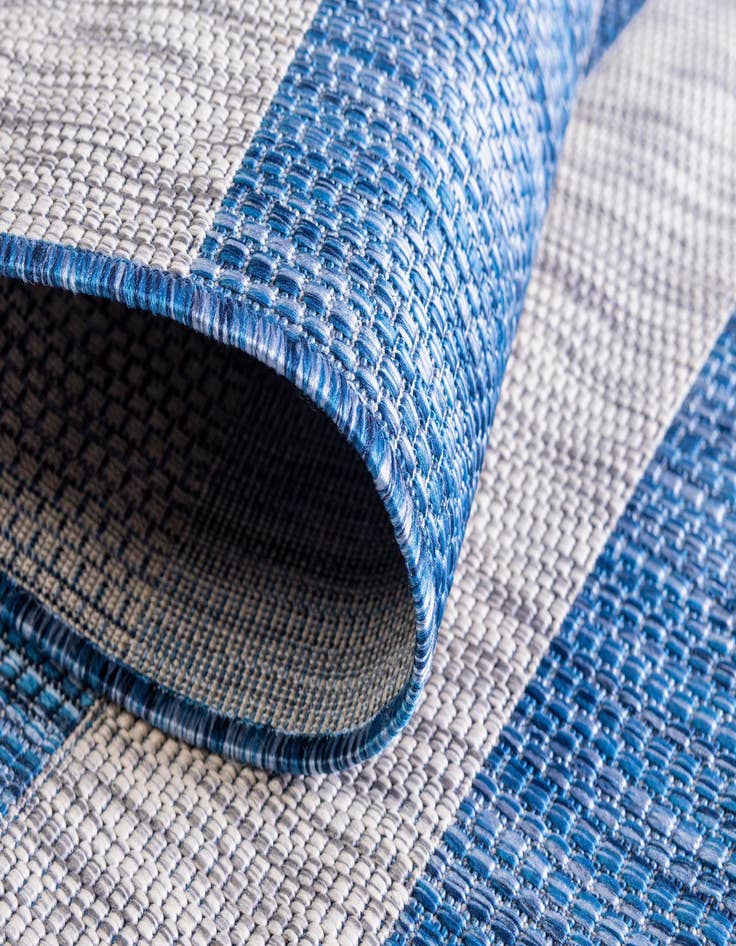 Detail image of 2' x 6'  Washable Striped Indoor / Outdoor Runner Rug