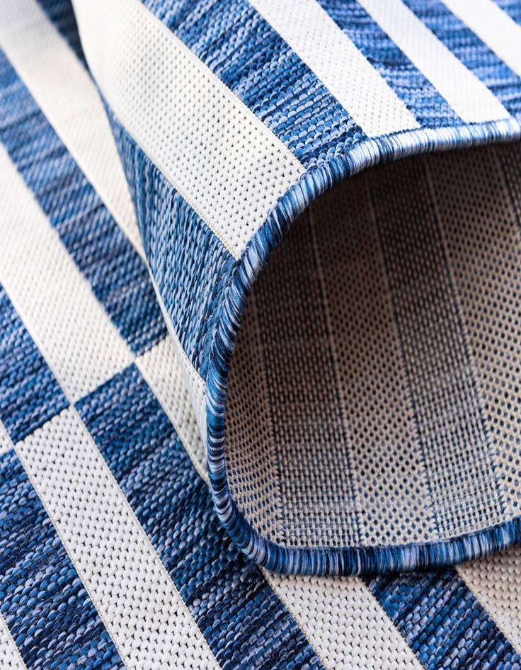 Detail image of 2' x 6'  Washable Striped Indoor / Outdoor Runner Rug