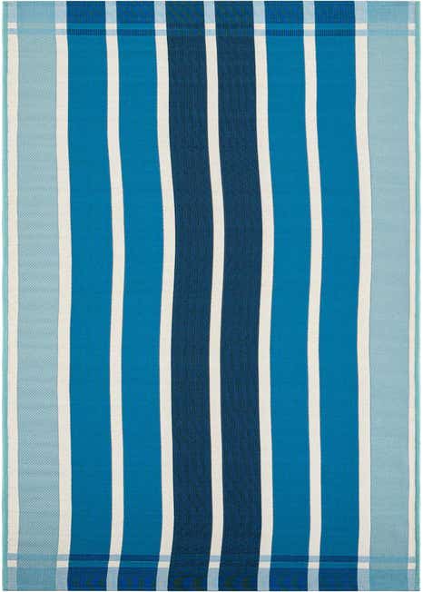 2' 7 x 12' Easy-Clean Striped Indoor / Outdoor Runner Rug