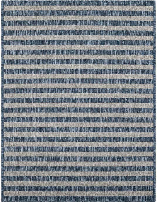 2' 7 x 10' Easy-Clean Striped Indoor / Outdoor Runner Rug