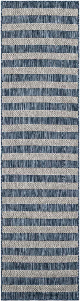 2' 7 x 10' Easy-Clean Striped Indoor / Outdoor Runner Rug