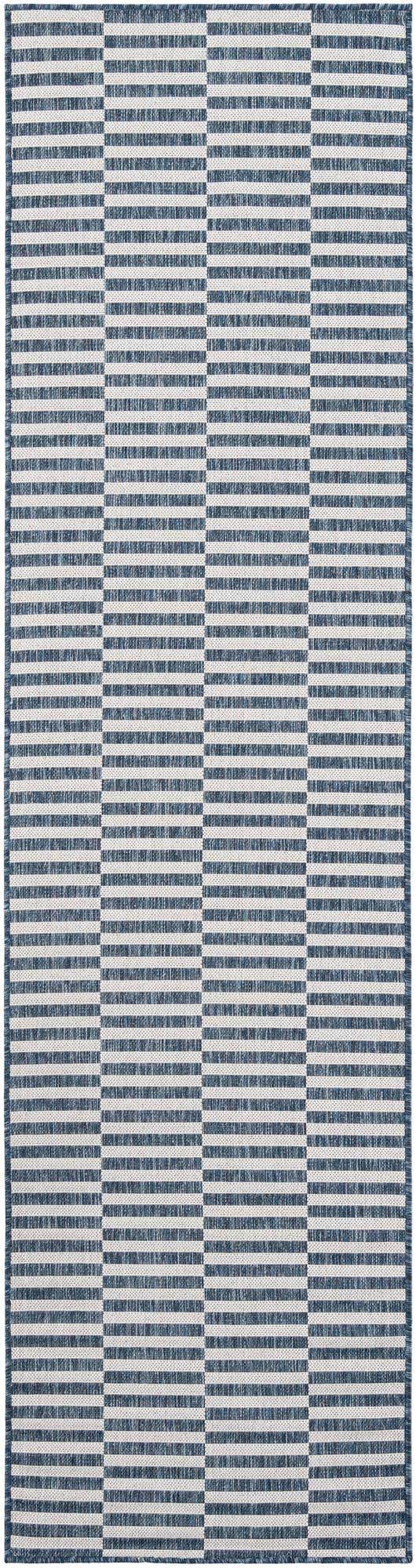 2' 7 x 10' Easy-Clean Striped Indoor / Outdoor Runner Rug
