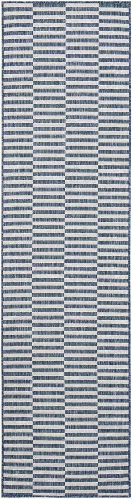 2' 7 x 10' Easy-Clean Striped Indoor / Outdoor Runner Rug