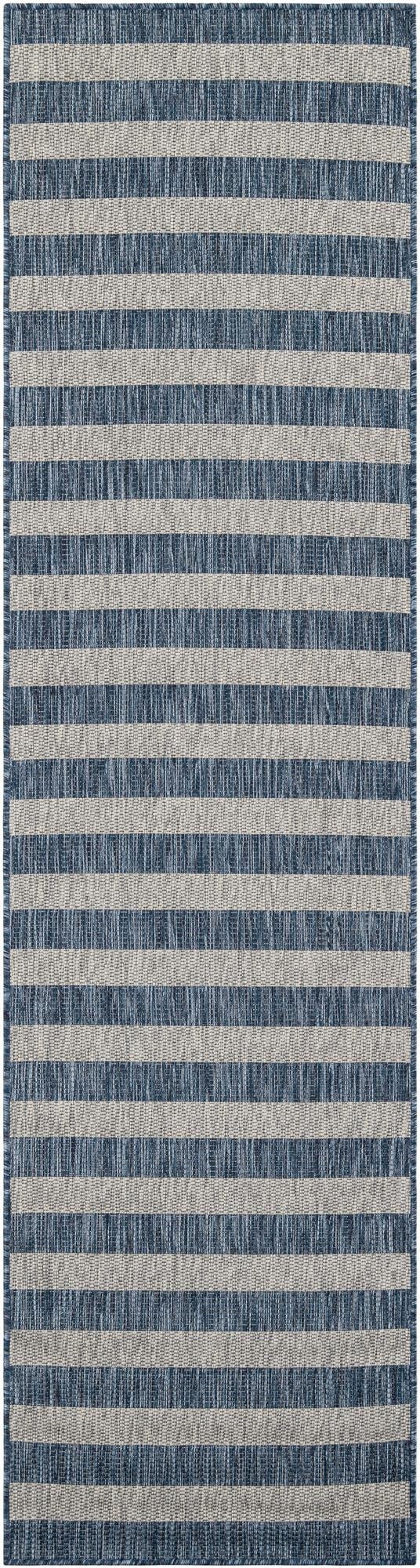 2' 7 x 10'  Washable Striped Indoor / Outdoor Runner Rug