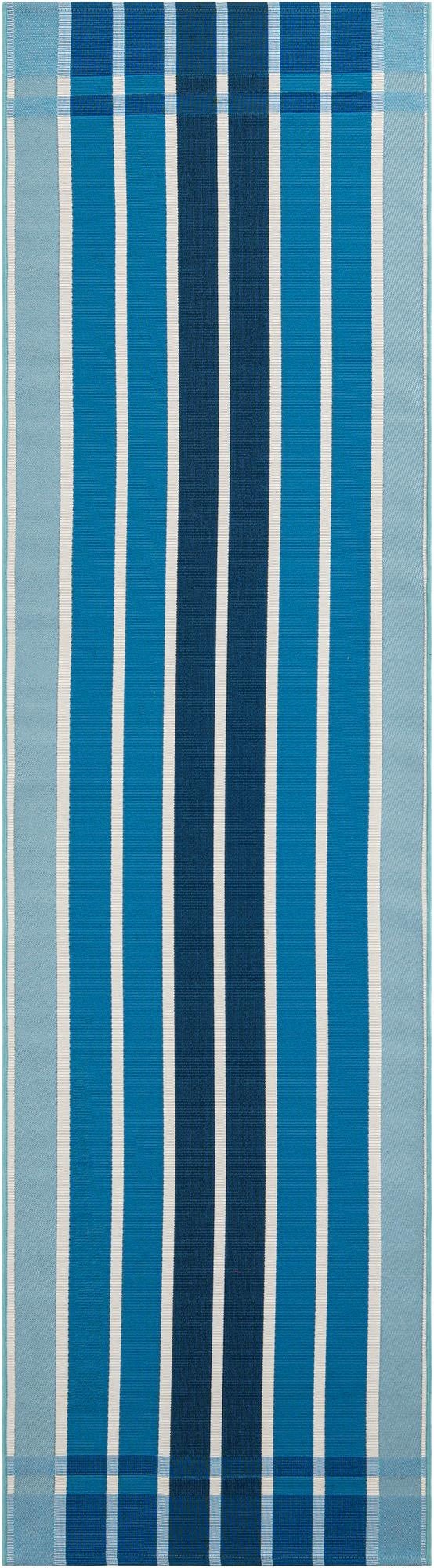 2' 7 x 10'  Washable Striped Indoor / Outdoor Runner Rug