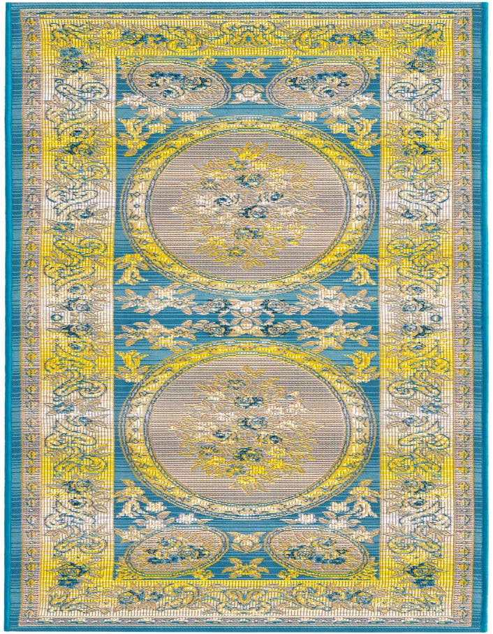 Detail image of 2' 7 x 5' 3 Easy-Clean Traditional Indoor / Outdoor Runner Rug