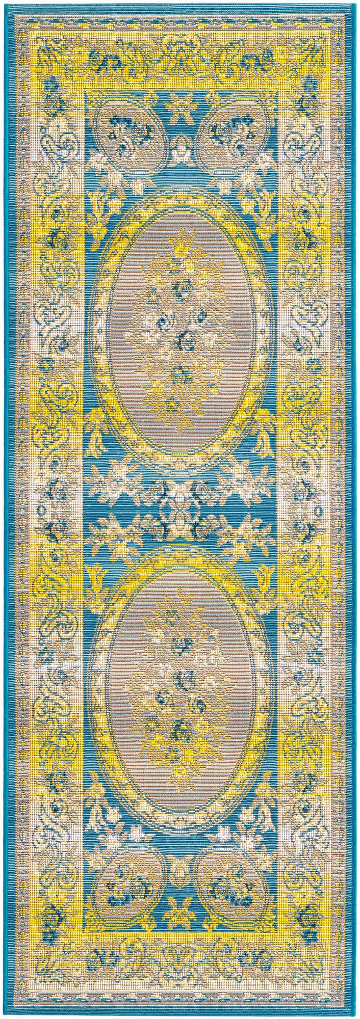 2' 7 x 5' 3 Easy-Clean Traditional Indoor / Outdoor Runner Rug