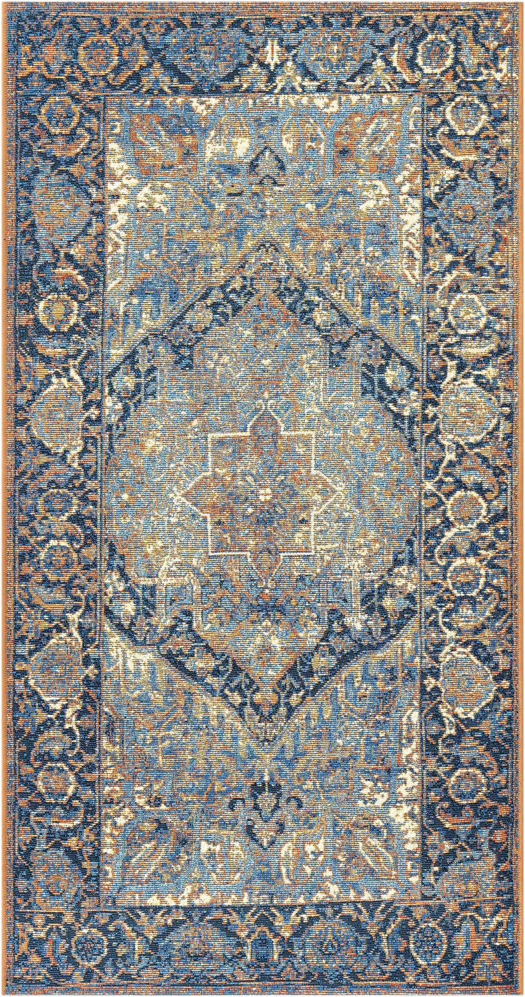 2' 7 x 5' 3 Easy-Clean Traditional Indoor / Outdoor Runner Rug