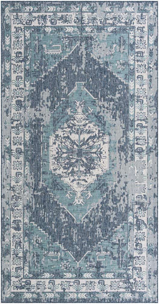 7' x 13' 3 Easy-Clean Traditional Indoor / Outdoor Runner Rug