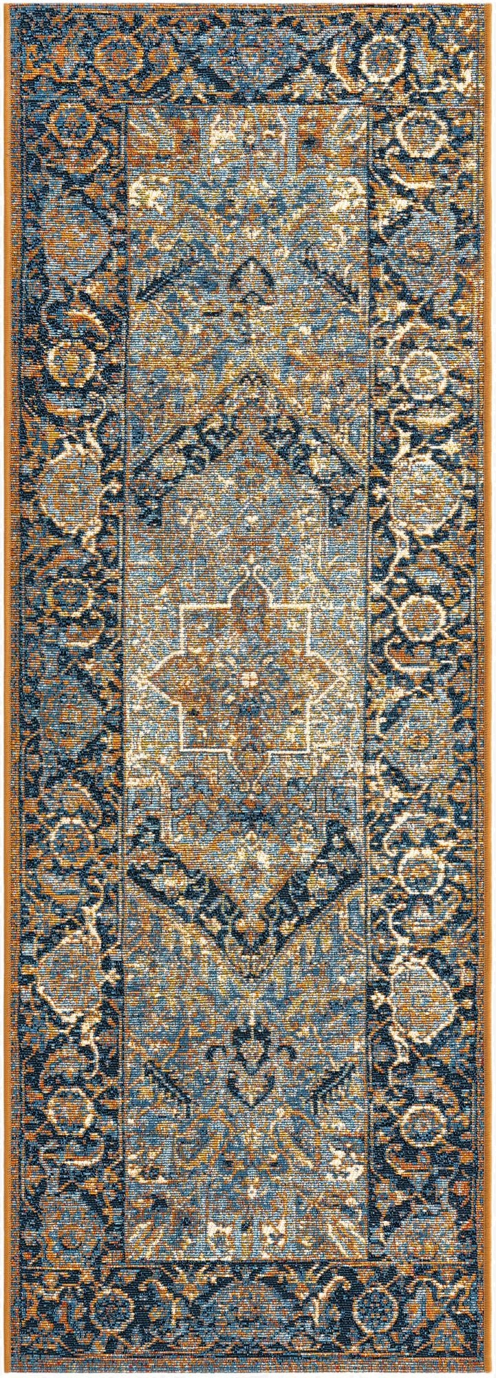 Primary image 2' x 6'  Washable Traditional Indoor / Outdoor Runner Rug