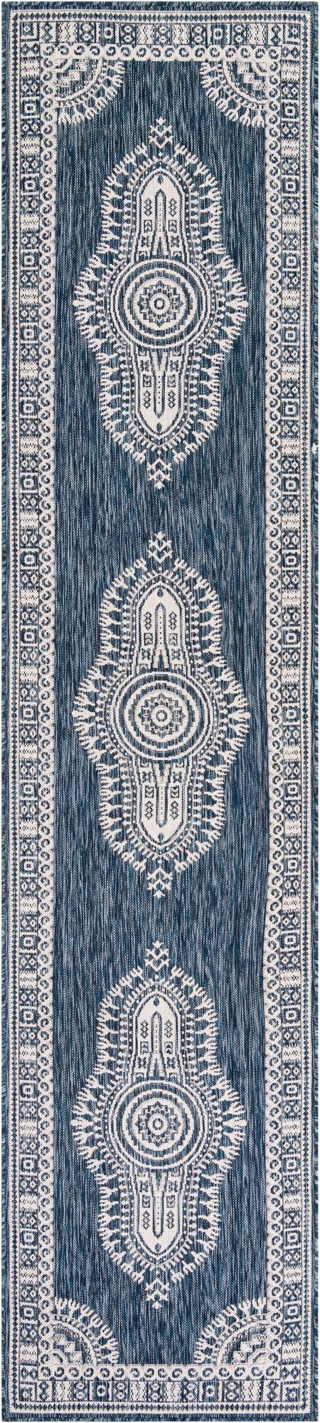 2' 7 x 12'  Washable Traditional Indoor / Outdoor Runner Rug