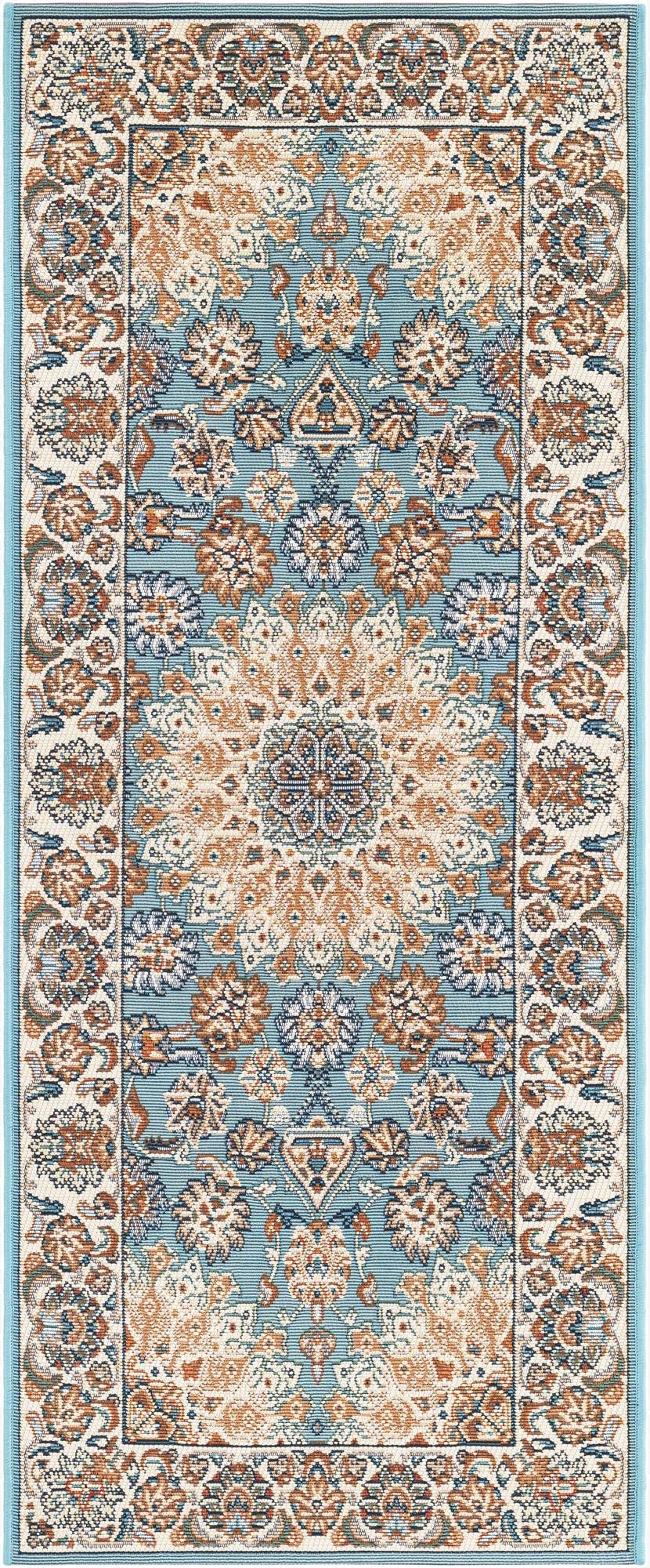 2' x 5' 1  Washable Traditional Indoor / Outdoor Runner Rug