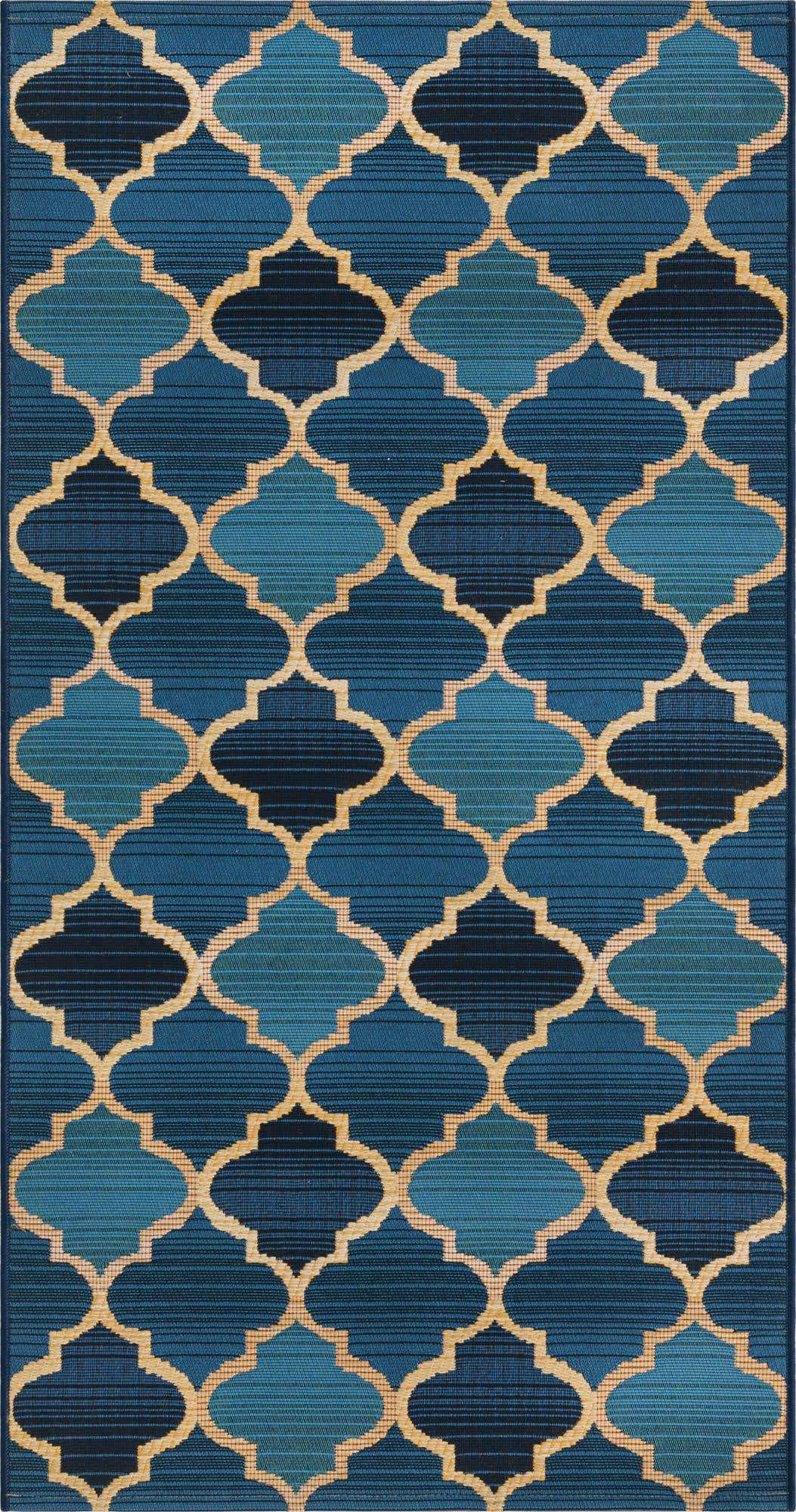 2' 7 x 5' 3 Easy-Clean Trellis Indoor / Outdoor Runner Rug
