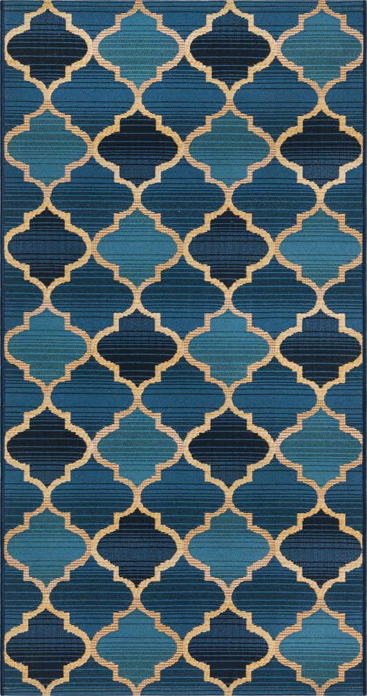2' 7 x 5' 3 Easy-Clean Trellis Indoor / Outdoor Runner Rug