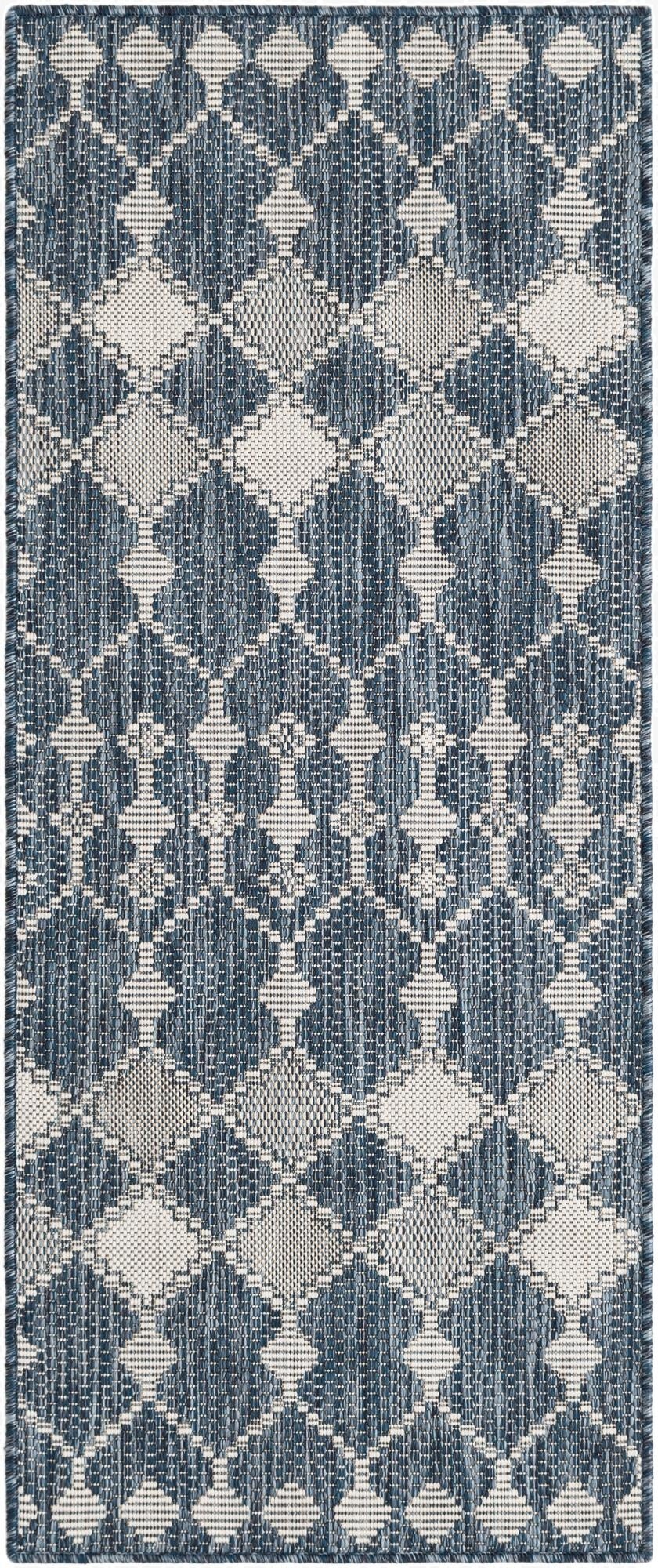 Primary image 1' 10 x 4' 6  Washable Trellis Indoor / Outdoor Runner Rug