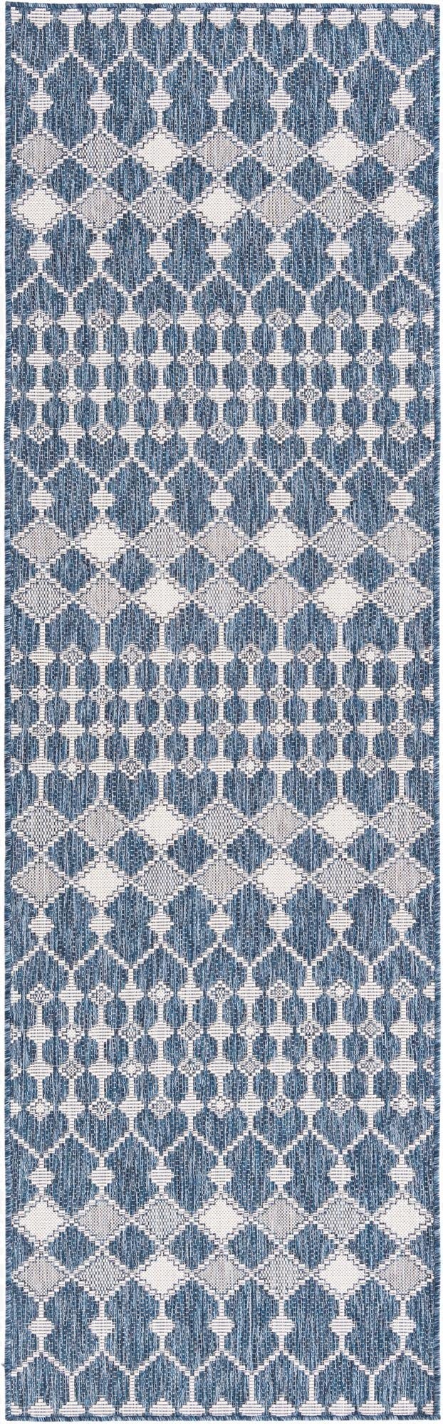 2' 7 x 10'  Washable Trellis Indoor / Outdoor Runner Rug