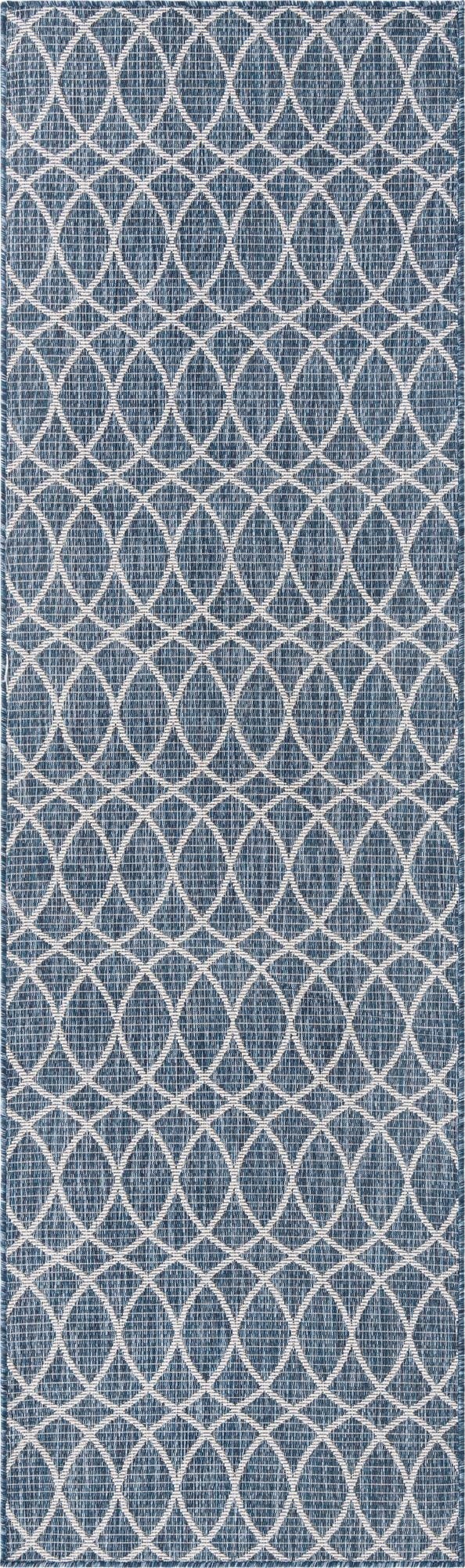 2' 7 x 10'  Washable Trellis Indoor / Outdoor Runner Rug