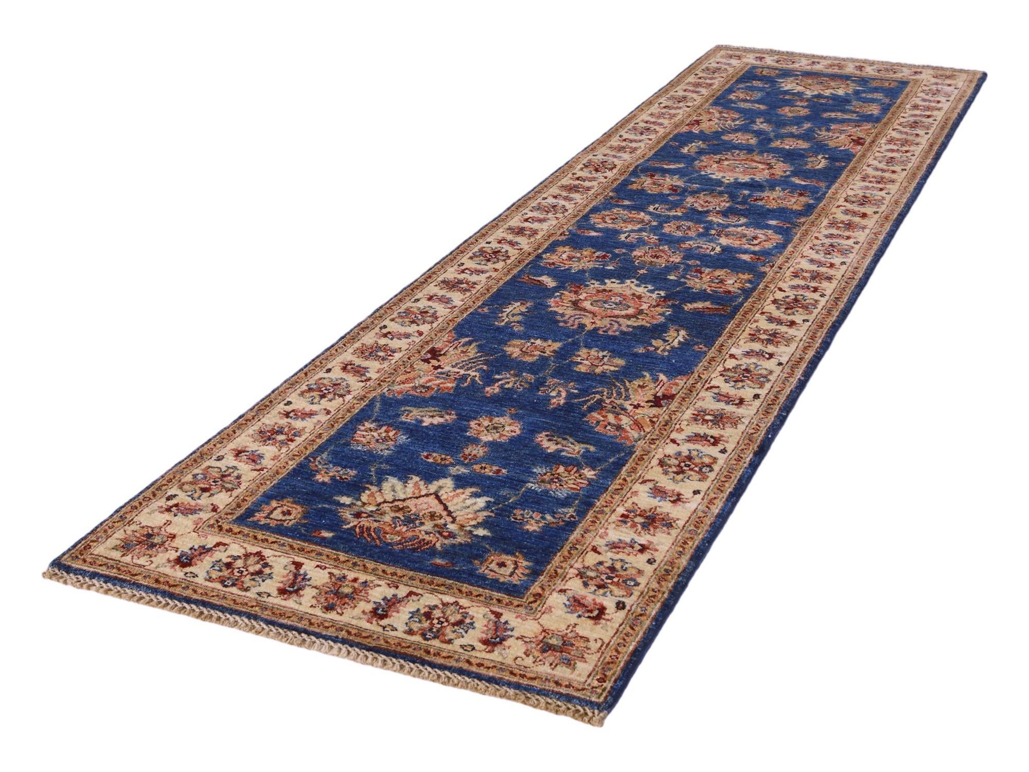 2' 9 x 10' 1 Hand Knotted Pershawar Ziegler Runner Rug