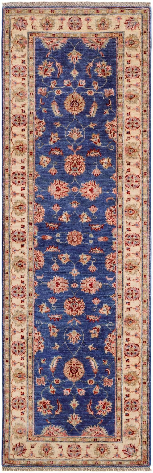 2' 8 x 8' 3 Hand Knotted Pershawar Ziegler Runner Rug