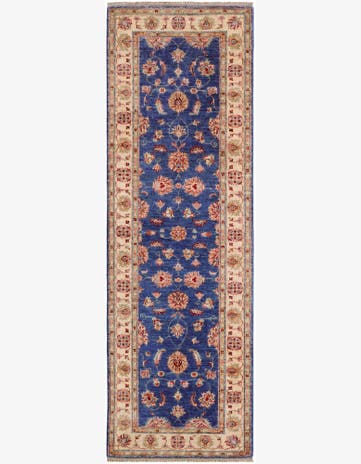 2' 8 x 8' 3 Hand Knotted Pershawar Ziegler Runner Rug