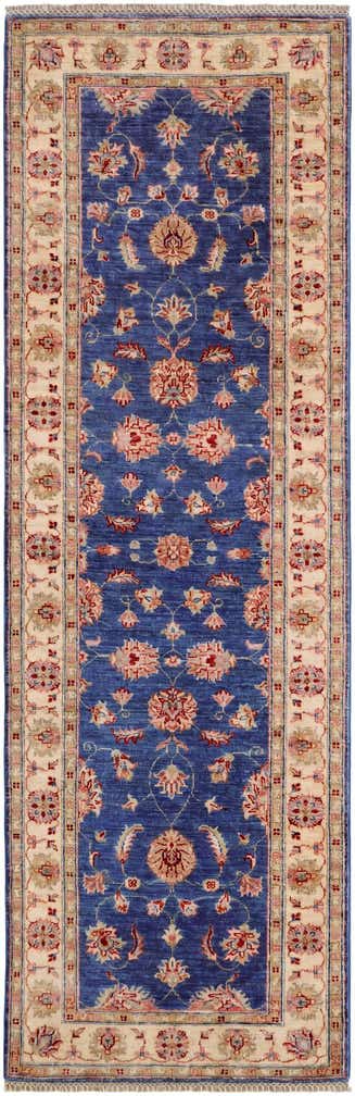 2' 8 x 8' 3 Hand Knotted Pershawar Ziegler Runner Rug