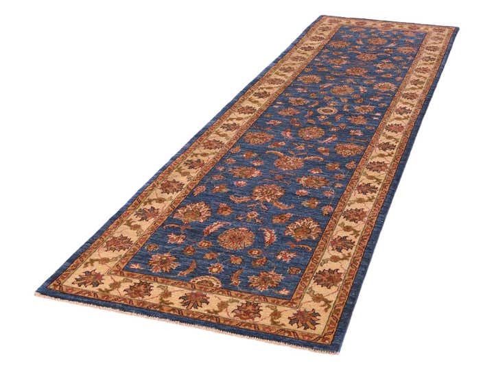 2' 9 x 9' 7 Hand Knotted Pershawar Ziegler Runner Rug
