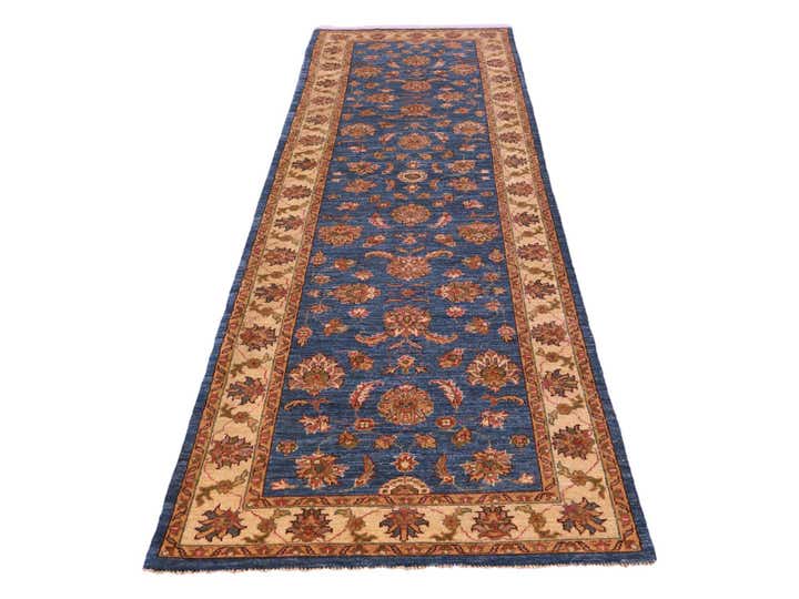 2' 9 x 9' 7 Hand Knotted Pershawar Ziegler Runner Rug