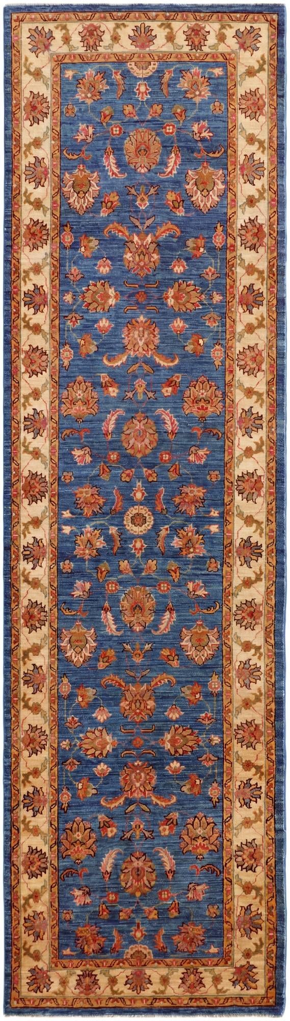 2' 9 x 9' 7 Hand Knotted Pershawar Ziegler Runner Rug