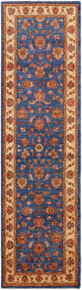 2' 9 x 9' 7 Hand Knotted Pershawar Ziegler Runner Rug