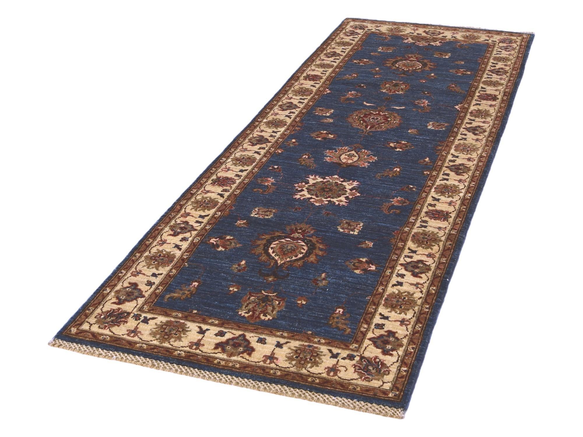 2' 9 x 8' 7 Hand Knotted Pershawar Ziegler Runner Rug