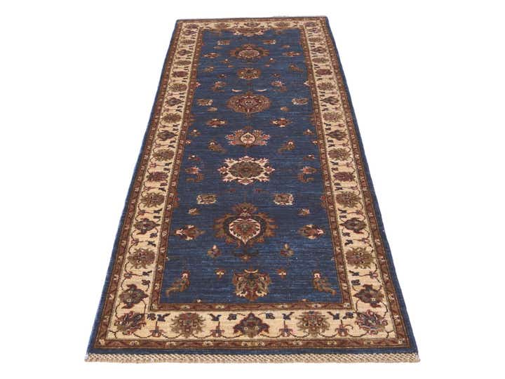 2' 9 x 8' 7 Hand Knotted Pershawar Ziegler Runner Rug
