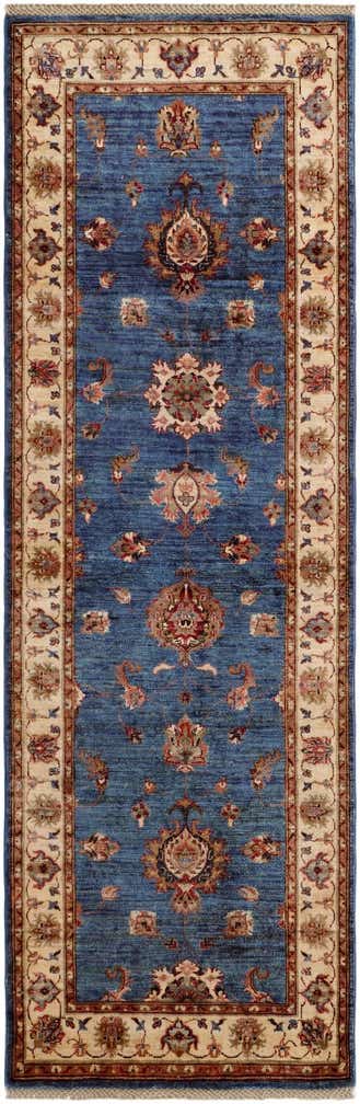 2' 9 x 8' 7 Hand Knotted Pershawar Ziegler Runner Rug