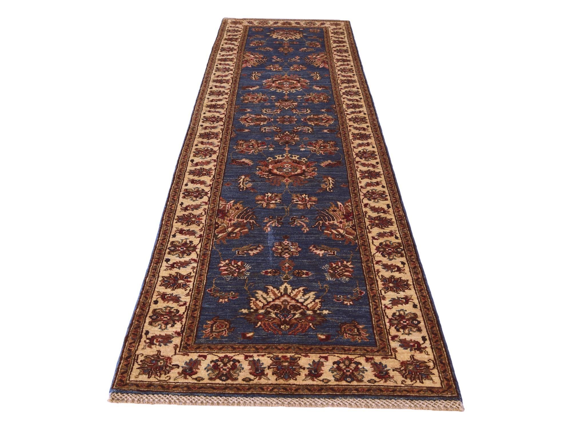 2' 8 x 10' 4 Hand Knotted Pershawar Ziegler Runner Rug