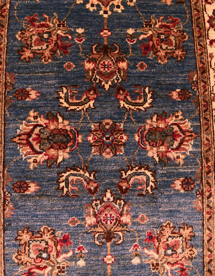 Detail image of 2' 8 x 10' 4 Hand Knotted Pershawar Ziegler Runner Rug