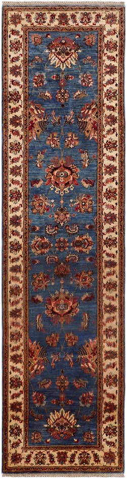 Detail image of 2' 8 x 10' 4 Hand Knotted Pershawar Ziegler Runner Rug