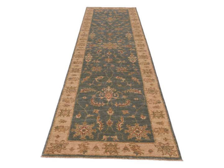 2' 6 x 9' 10 Hand Knotted Pershawar Ziegler Runner Rug