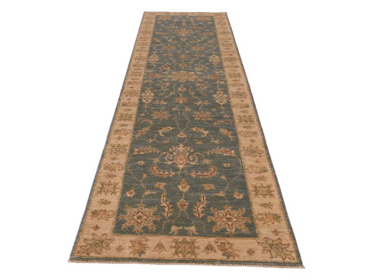 Detail image of 2' 6 x 9' 10 Hand Knotted Pershawar Ziegler Runner Rug
