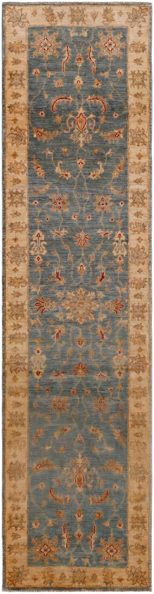 2' 6 x 9' 10 Hand Knotted Pershawar Ziegler Runner Rug